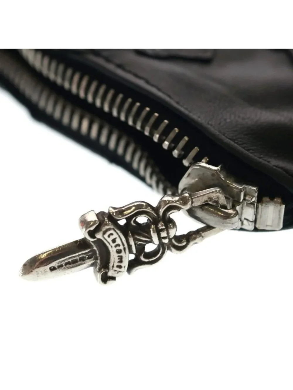 Chrome Hearts Zpr Chng Purse Change Custom Cross Patch Dagger Zip Coin Case